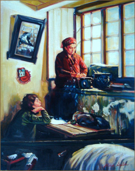 Plucking Feathers (40.6x50.8 cm)