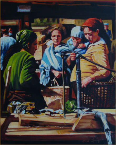 By the Water Pump (40.6x50.8 cm)