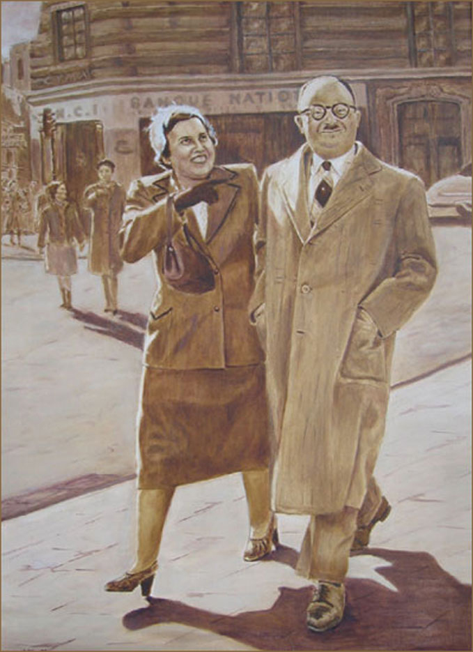 Mr. and Mrs. Klein in Paris (58.4x83.8 cm)